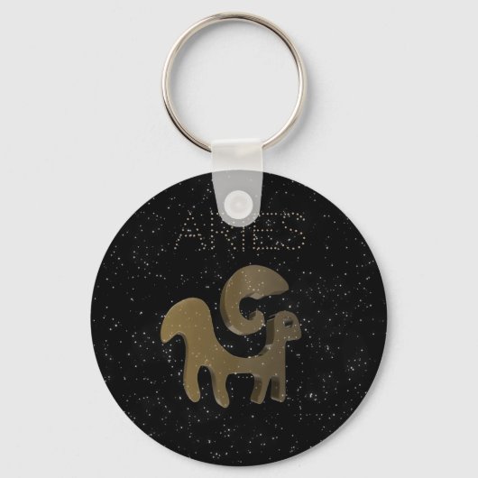 Aries gouden bord sleutelhanger (Voorkant)