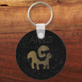 Aries gouden bord sleutelhanger (Voorkant)