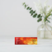 ARIES GOUDEN STERRENBEELD JUWEEL, Gele Rode Vlamme Mini Visitekaartje (Staand voorkant)