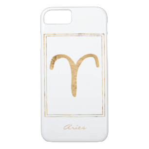 Aries hammered gold astrology zodiabetische verjaa iPhone 8/7 hoesje