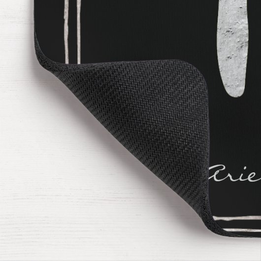 Aries hammered zilver gestileerde astrologiesymboo muismat (Hoek)