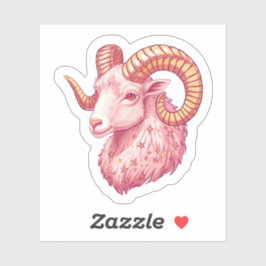 Aries Hemel Zodiac Sticker - Esthetische Roze Kuns