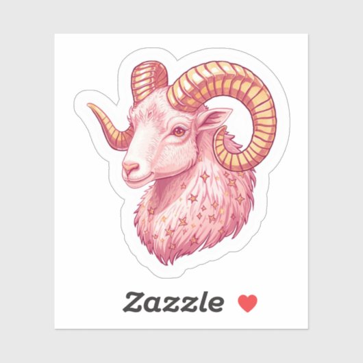 Aries Hemel Zodiac Sticker - Esthetische Roze Kuns (Vel)