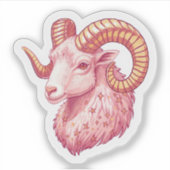 Aries Hemel Zodiac Sticker - Esthetische Roze Kuns (Voorkant)