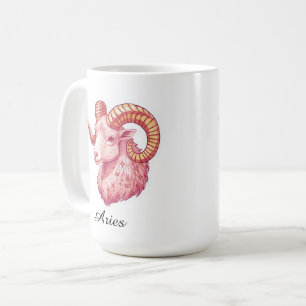 Aries Hemel Zodiac Sticker - Esthetische Roze Kuns Koffiemok