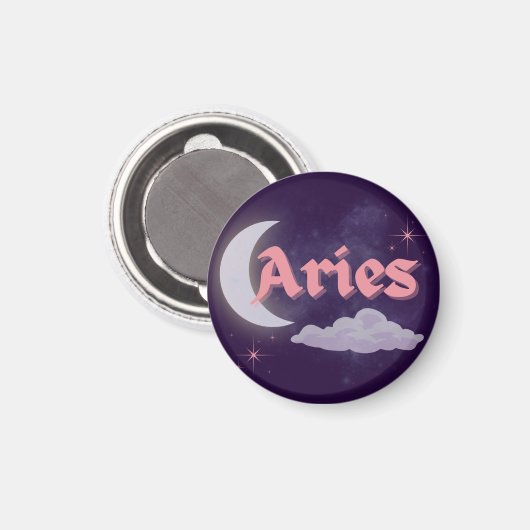 Aries Hemelse Esthetische Maan Wolk Sterren Design Magneet (Voorkant / Achterkant)