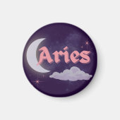 Aries Hemelse Esthetische Maan Wolk Sterren Design Magneet (Voorkant)