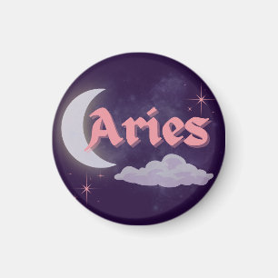 Aries Hemelse Esthetische Maan Wolk Sterren Design Magneet