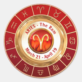 ARIES - Het RAM-astrologische teken Ronde Sticker