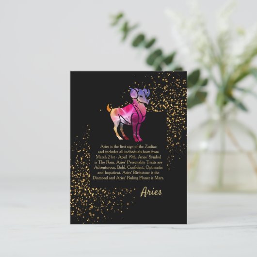 Aries het Ram Briefkaart (Staand voorkant)