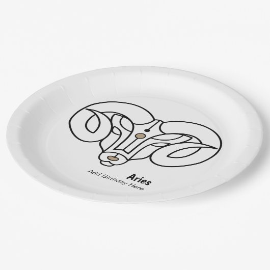Aries het ram gepersonaliseerd zodiaal papieren bordje (Gekanteld)