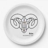 Aries het ram gepersonaliseerd zodiaal papieren bordje (Voorkant)