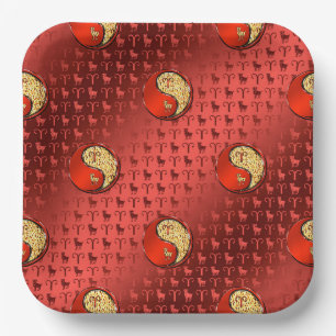 Aries het Ram Papieren Bordje