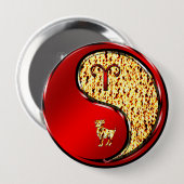 Aries het Ram Ronde Button 4,0 Cm (Voorkant /achterkant)