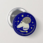 Aries het Ram Ronde Button 5,7 Cm (Voorkant /achterkant)