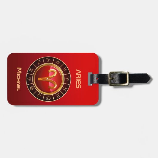 ARIES - Het symbool van de Ram Zodiac Bagagelabel (Voorkant horizontaal)
