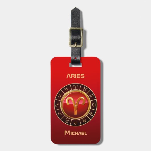 ARIES - Het symbool van de Ram Zodiac Bagagelabel (Voorkant verticaal)