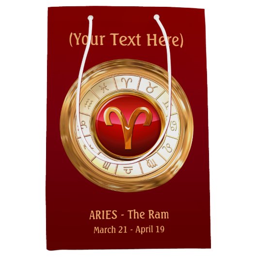 Aries - het teken van de dierentuin van Ram Medium Cadeauzakje (Voorkant)