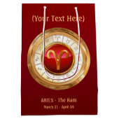 Aries - het teken van de dierentuin van Ram Medium Cadeauzakje (Achterkant)