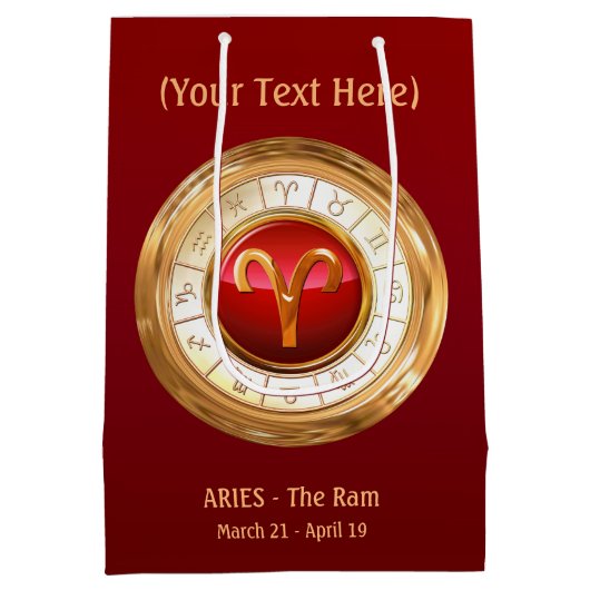Aries - het teken van de dierentuin van Ram Medium Cadeauzakje (Achterkant)