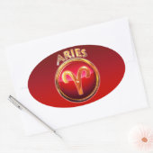 Aries - het teken van de dierentuin van Ram Ovale Sticker (Envelop)