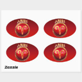 Aries - het teken van de dierentuin van Ram Ovale Sticker (Vel)