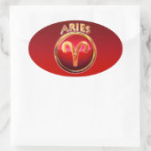 Aries - het teken van de dierentuin van Ram Ovale Sticker (Tas)