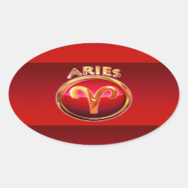 Aries - het teken van de dierentuin van Ram Ovale Sticker