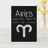 Aries Horoscope Astrology Star Sign Birthday Gift Kaart (Gele Bloem)