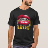 Aries Horoscope Juicy Lips Chain for African Ameri T-shirt (Voorkant)