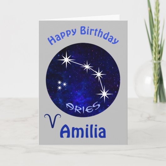 Aries Horoscope Kaart, Birthday Kaart (Voorkant)