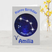 Aries Horoscope Kaart, Birthday Kaart (Gele Bloem)