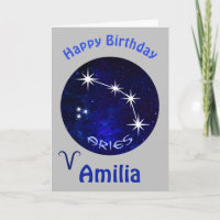 Aries Horoscope Kaart, Birthday Kaart
