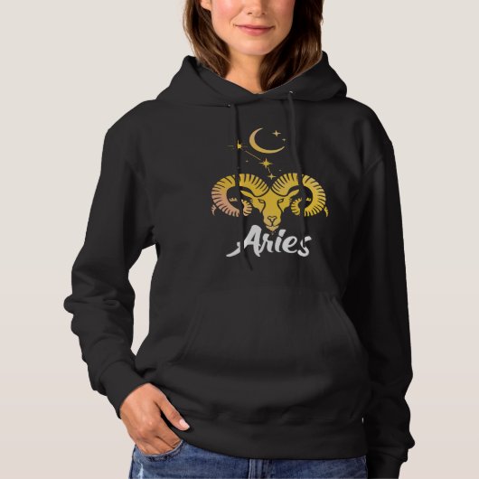 Aries Horoscope Zodiac Sign Born March April Hoodie (Voorkant)
