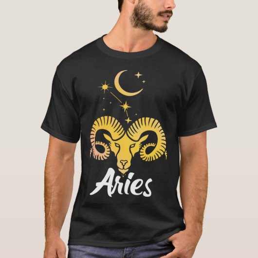 Aries Horoscope Zodiac Sign Born March April T-shirt (Voorkant)