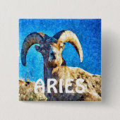 Aries Horoscope Zodiac Sign Ram Button (Voorkant)
