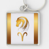 Aries Horse Chinese en Westerne astrologie Sleutelhanger (Voorkant)