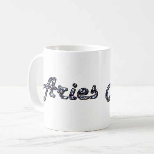 Aries in diamanten koffiemok (Voorkant links)