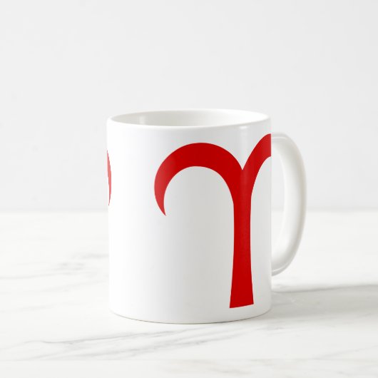 Aries in het rood koffiemok (Voorkant rechts)