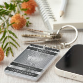 Aries ♈ in zwart en zilver Mesh Sleutelhanger (Voorkant Rechts)