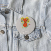 Aries knop badge  ronde button 7,6 cm (In situ)