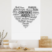 Aries Landschaps Poster | Zodiakus Woordwolk Kunst (Keuken)