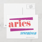 Aries Lt roze Briefkaart (Voorkant / Achterkant)