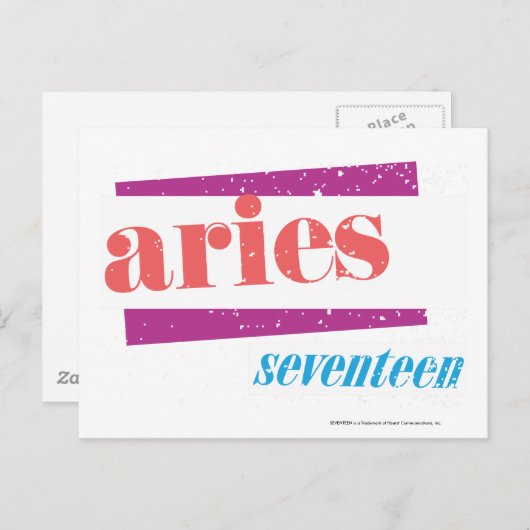 Aries Lt roze Briefkaart (Voorkant / Achterkant)