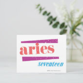 Aries Lt roze Briefkaart (Staand voorkant)