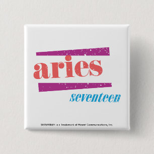 Aries Lt roze Vierkante Button 5,1 Cm