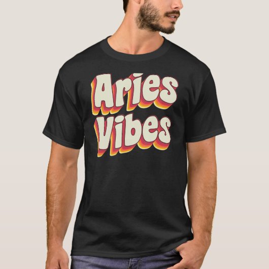Aries Maart April verjaardag Retro astrologie Arie T-shirt (Voorkant)