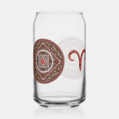 Aries Mandala Blikvorm Glas (Achterkant)