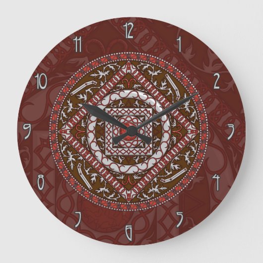 Aries Mandala Clock Grote Klok (Voorkant)