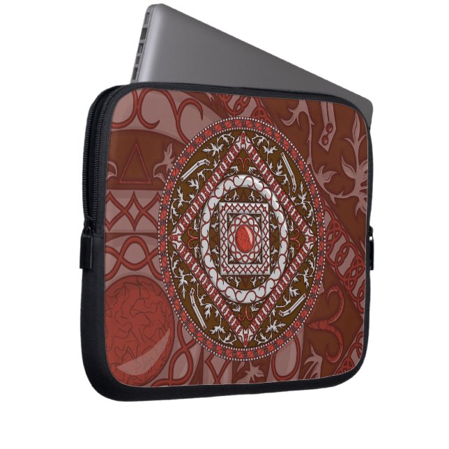Aries Mandala Laptop Hoesje Laptop Sleeve (Voorkant Rechts)